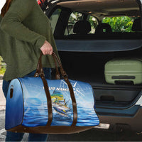 Mahi Mahi and Tuna Fish Travel Bag Fishing Ocean Water Background and Nautical Compass Elements - Wonder Print Shop