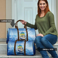 Mahi Mahi and Tuna Fish Travel Bag Fishing Ocean Water Background and Nautical Compass Elements - Wonder Print Shop