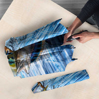 Mahi Mahi and Tuna Fish Umbrella Fishing Ocean Water Background and Nautical Compass Elements - Wonder Print Shop