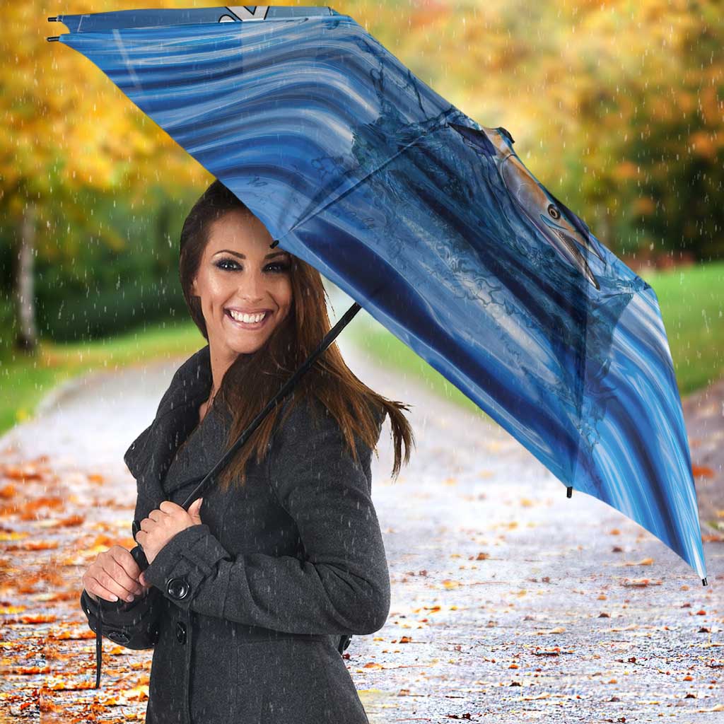 Mahi Mahi and Tuna Fish Umbrella Fishing Ocean Water Background and Nautical Compass Elements - Wonder Print Shop