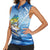 Mahi Mahi and Tuna Fish Women Sleeveless Polo Shirt Fishing Ocean Water Background and Nautical Compass Elements - Wonder Print Shop