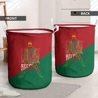 Portugal Football Number 7 GOAT Laundry Basket Records Follow Me Sports Quote Line Art