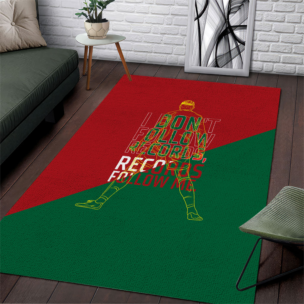 Portugal Football Number 7 GOAT Area Rug Records Follow Me Sports Quote Line Art