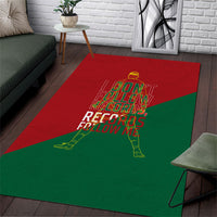 Portugal Football Number 7 GOAT Area Rug Records Follow Me Sports Quote Line Art