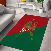 Portugal Football Number 7 GOAT Area Rug Records Follow Me Sports Quote Line Art