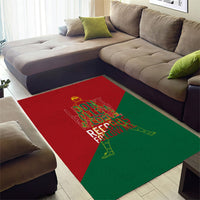 Portugal Football Number 7 GOAT Area Rug Records Follow Me Sports Quote Line Art