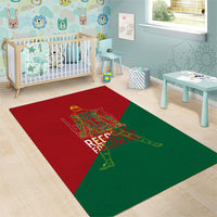 Portugal Football Number 7 GOAT Area Rug Records Follow Me Sports Quote Line Art