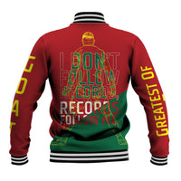 Portugal Football Number 7 GOAT Baseball Jacket Records Follow Me Sports Quote Line Art