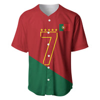 Portugal Football Number 7 GOAT Baseball Jersey Records Follow Me Sports Quote Line Art