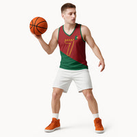 Portugal Football Number 7 GOAT Basketball Jersey Records Follow Me Sports Quote Line Art