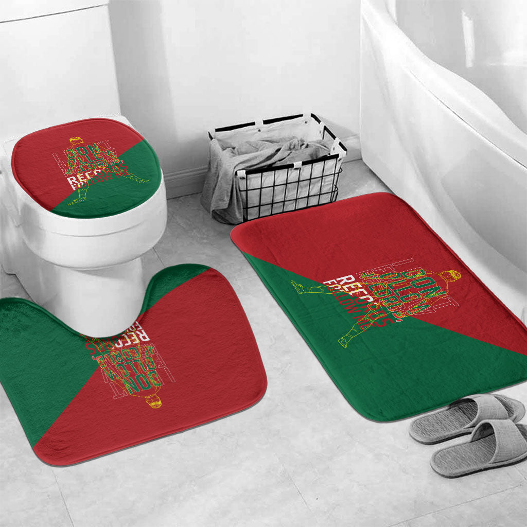 Portugal Football Number 7 GOAT Bathroom Set Records Follow Me Sports Quote Line Art