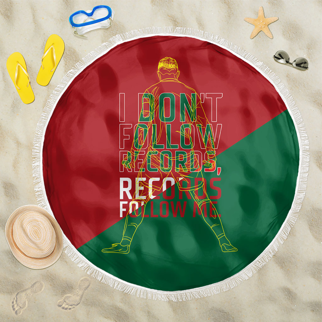 Portugal Football Number 7 GOAT Beach Blanket Records Follow Me Sports Quote Line Art