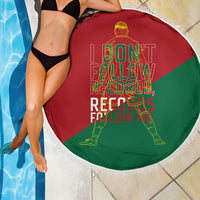 Portugal Football Number 7 GOAT Beach Blanket Records Follow Me Sports Quote Line Art