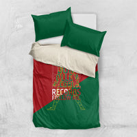 Portugal Football Number 7 GOAT Bedding Set Records Follow Me Sports Quote Line Art