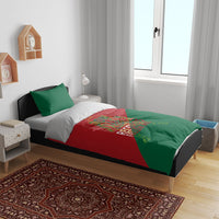 Portugal Football Number 7 GOAT Bedding Set Records Follow Me Sports Quote Line Art