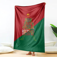 Portugal Football Number 7 GOAT Blanket Records Follow Me Sports Quote Line Art
