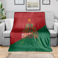 Portugal Football Number 7 GOAT Blanket Records Follow Me Sports Quote Line Art