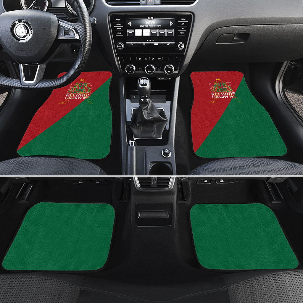 Portugal Football Number 7 GOAT Car Mats Records Follow Me Sports Quote Line Art
