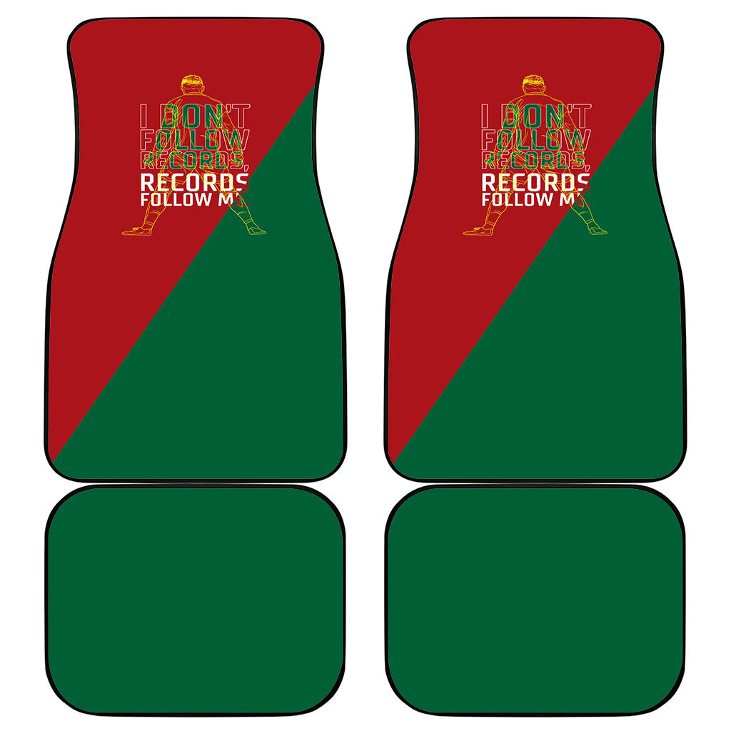 Portugal Football Number 7 GOAT Car Mats Records Follow Me Sports Quote Line Art
