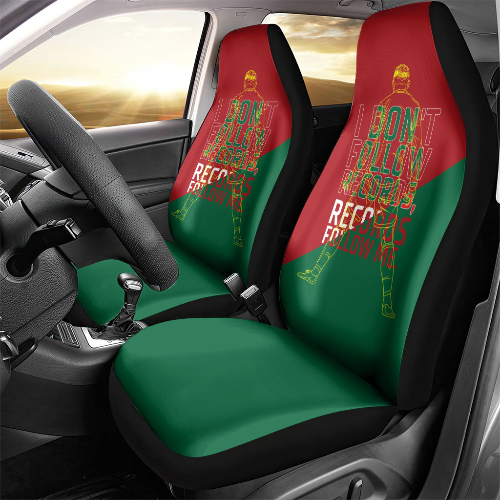 Portugal Football Number 7 GOAT Car Seat Cover Records Follow Me Sports Quote Line Art