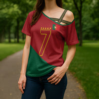 Portugal Football Number 7 GOAT Cross Shoulder Shirt Records Follow Me Sports Quote Line Art
