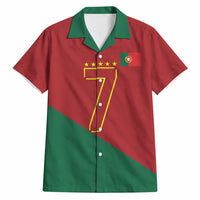 Portugal Football Number 7 GOAT Hawaiian Shirt Records Follow Me Sports Quote Line Art