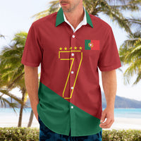 Portugal Football Number 7 GOAT Hawaiian Shirt Records Follow Me Sports Quote Line Art