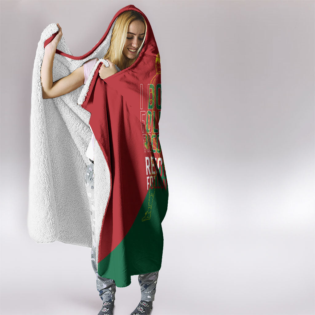 Portugal Football Number 7 GOAT Hooded Blanket Records Follow Me Sports Quote Line Art