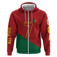 Portugal Football Number 7 GOAT Hoodie Records Follow Me Sports Quote Line Art