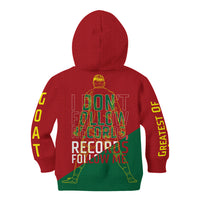 Portugal Football Number 7 GOAT Kid Hoodie Records Follow Me Sports Quote Line Art