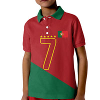 Portugal Football Number 7 GOAT Kid Polo Shirt Records Follow Me Sports Quote Line Art