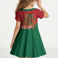 Portugal Football Number 7 GOAT Kid Short Sleeve Dress Records Follow Me Sports Quote Line Art