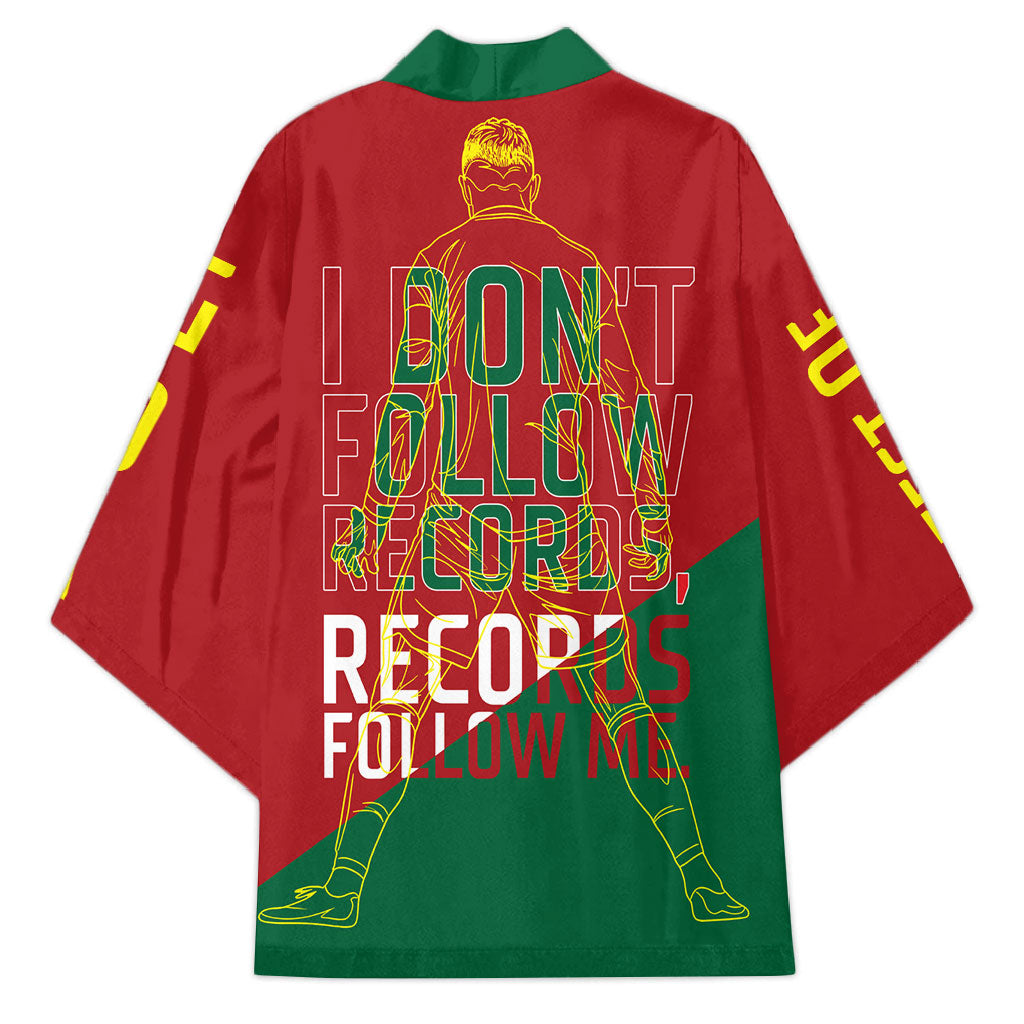 Portugal Football Number 7 GOAT Kimono Records Follow Me Sports Quote Line Art