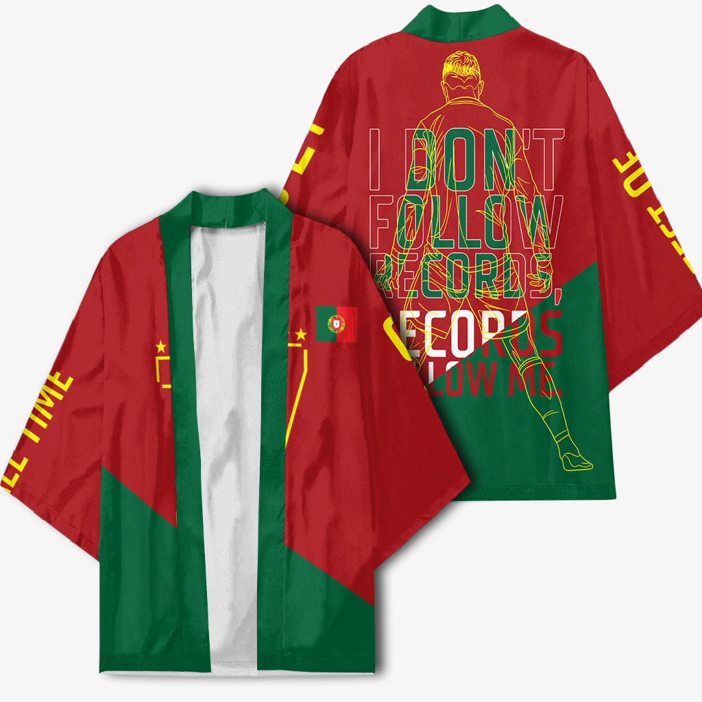 Portugal Football Number 7 GOAT Kimono Records Follow Me Sports Quote Line Art