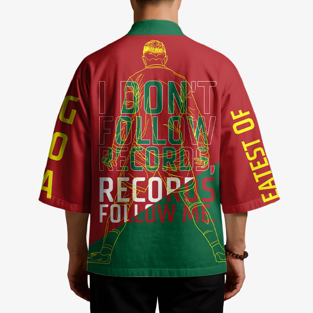 Portugal Football Number 7 GOAT Kimono Records Follow Me Sports Quote Line Art