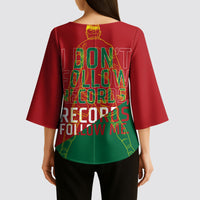Portugal Football Number 7 GOAT Kimono Sleeve Blouse Records Follow Me Sports Quote Line Art