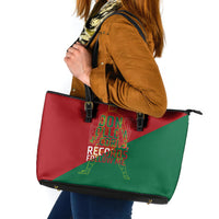 Portugal Football Number 7 GOAT Leather Tote Bag Records Follow Me Sports Quote Line Art