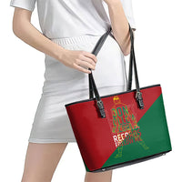 Portugal Football Number 7 GOAT Leather Tote Bag Records Follow Me Sports Quote Line Art