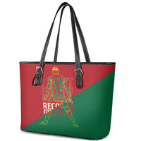 Portugal Football Number 7 GOAT Leather Tote Bag Records Follow Me Sports Quote Line Art