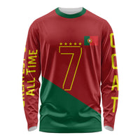 Portugal Football Number 7 GOAT Long Sleeve Shirt Records Follow Me Sports Quote Line Art
