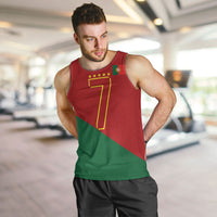 Portugal Football Number 7 GOAT Men Tank Top Records Follow Me Sports Quote Line Art