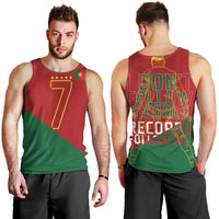 Portugal Football Number 7 GOAT Men Tank Top Records Follow Me Sports Quote Line Art