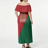 Portugal Football Number 7 GOAT Off Shoulder Maxi Dress Records Follow Me Sports Quote Line Art