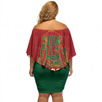 Portugal Football Number 7 GOAT Off Shoulder Short Dress Records Follow Me Sports Quote Line Art