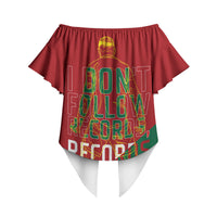 Portugal Football Number 7 GOAT Off Shoulder Wrap Waist Top Records Follow Me Sports Quote Line Art