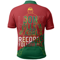 Portugal Football Number 7 GOAT Polo Shirt Records Follow Me Sports Quote Line Art