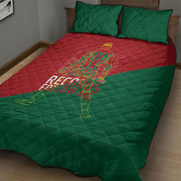 Portugal Football Number 7 GOAT Quilt Bed Set Records Follow Me Sports Quote Line Art