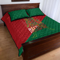 Portugal Football Number 7 GOAT Quilt Bed Set Records Follow Me Sports Quote Line Art