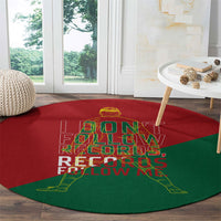 Portugal Football Number 7 GOAT Round Carpet Records Follow Me Sports Quote Line Art