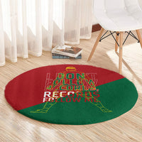 Portugal Football Number 7 GOAT Round Carpet Records Follow Me Sports Quote Line Art